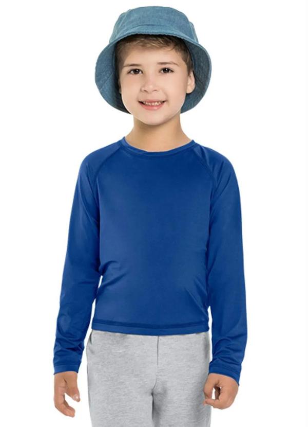 Vista 2 Camiseta Infantil Malha Uv Azul Brandili Brandili