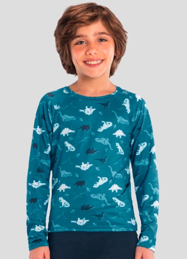 Vista 2 Camiseta Infantil Menino em Malha Uv Verde Brandili Brandili