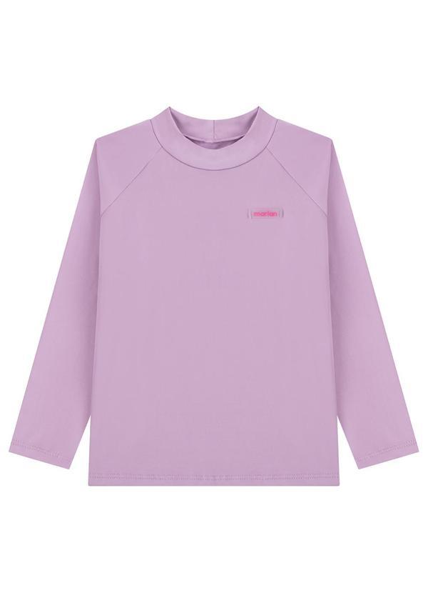 Camiseta Infantil Unissex Manga Longa Roxo