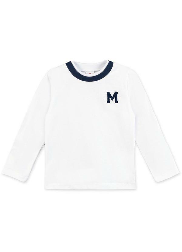 Vista 2 Camiseta Manga Longa Infantil Branco Marisol Marisol