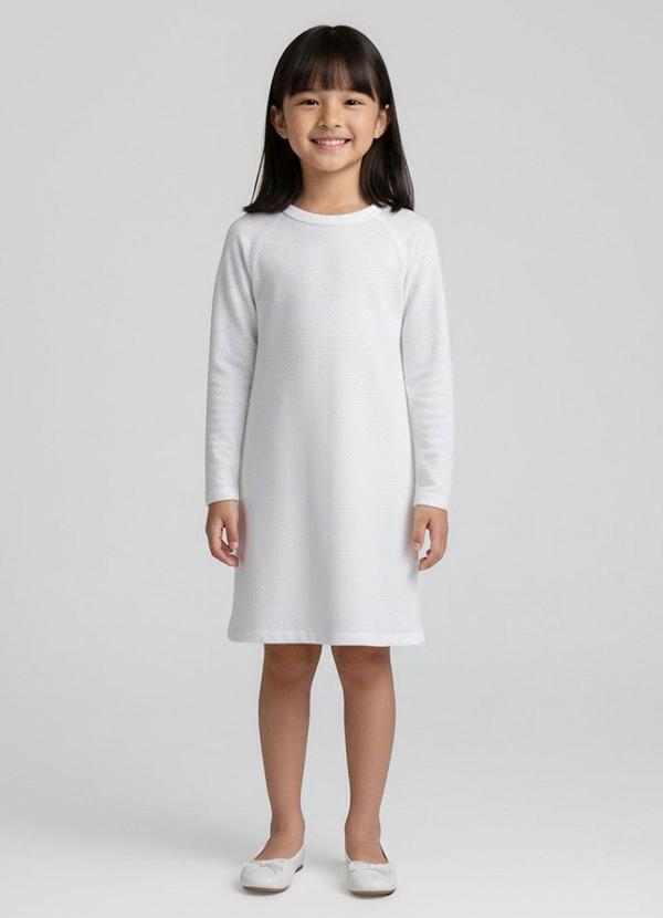 Vestido Infantil Manga Longa Branco