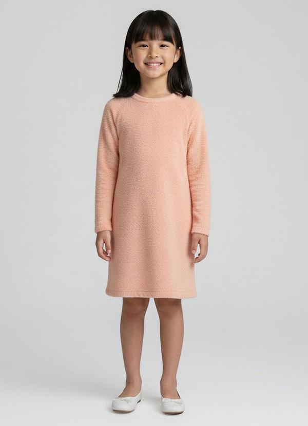 Vestido Infantil Manga Longa Rosa