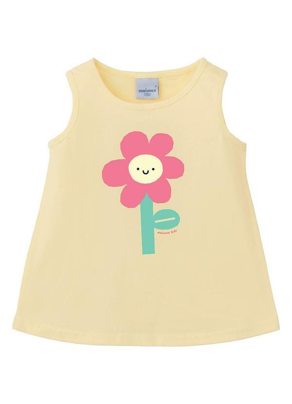 Blusa Evasê Sorvetes com Amarelo Claro