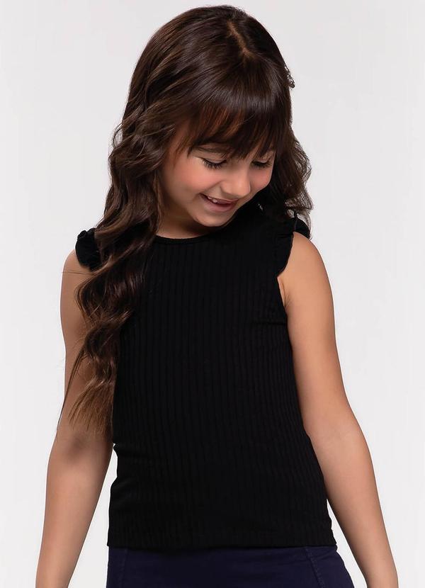 Vista 2 Blusa Infantil Menina Ribana Preto Trick Nick Trick Nick