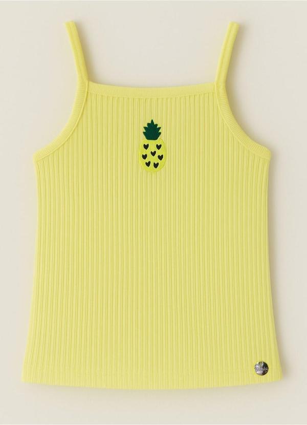 Regata Amarela com Patch de Abacaxi Amarelo
