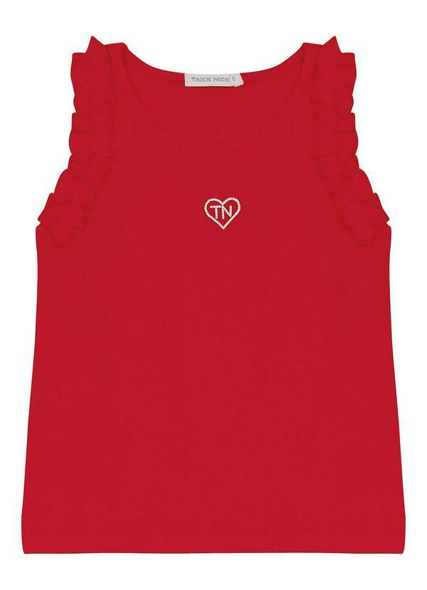 Vista 2 Regata Infantil Feminina em Ribana 2x1 Vermelho Trick Nick Trick Nick