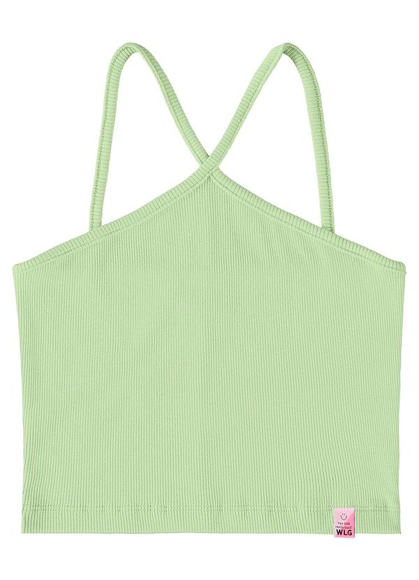 Vista 2 Top Cropped Básico Infantil Verde Gloss Gloss