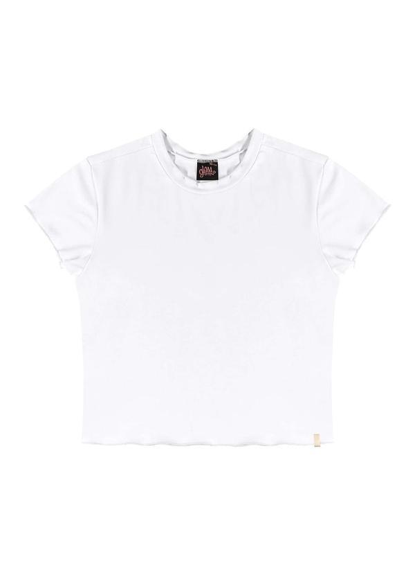 Vista 2 Blusa Básica Juvenil para Menina Branco Gloss Gloss