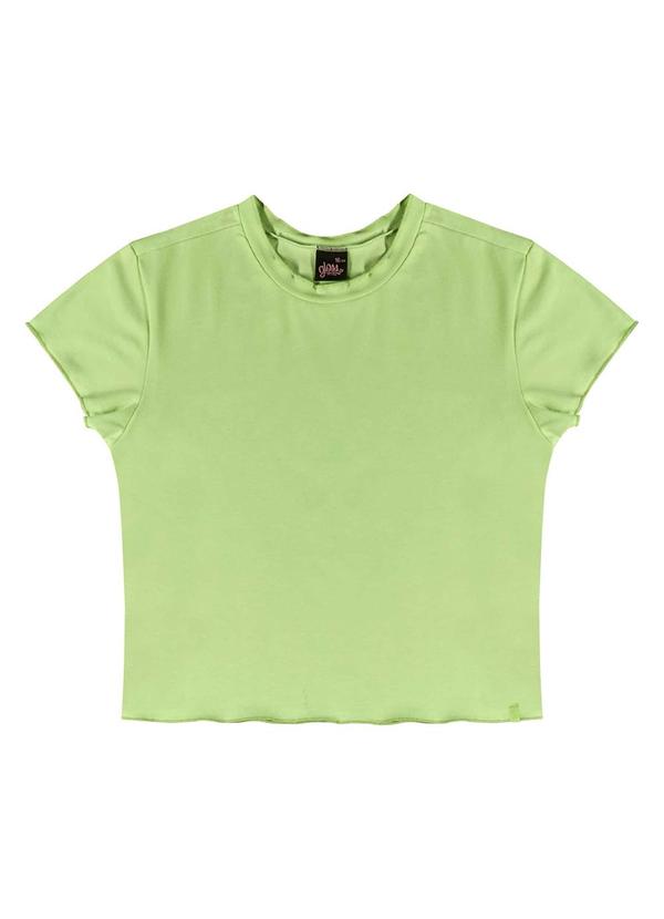 Vista 2 Blusa Básica Juvenil para Menina Verde Gloss Gloss