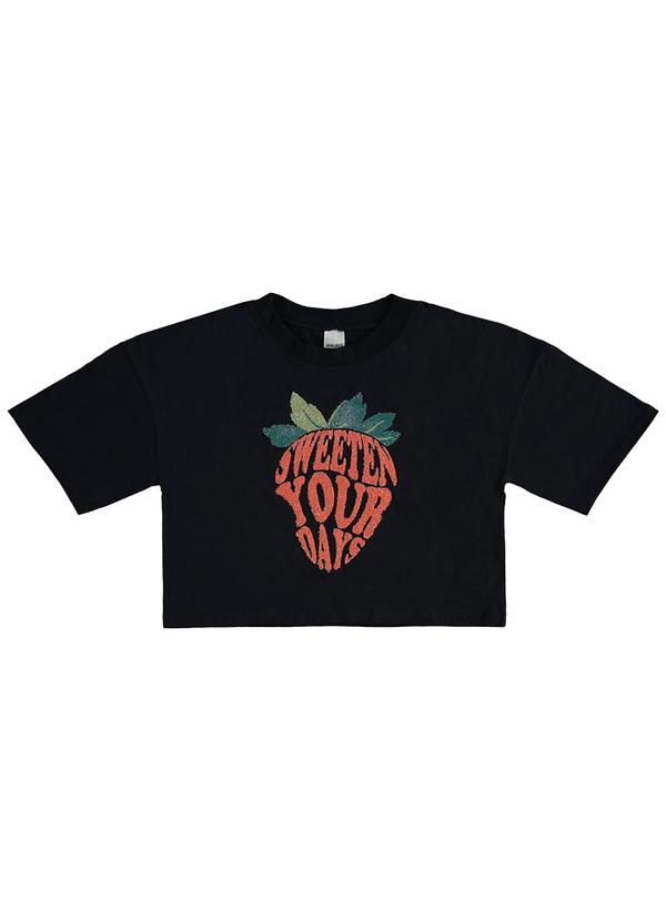 Vista 2 Blusa Box Sweeten Your Days Teen Preto Malwee Kids Malwee Kids