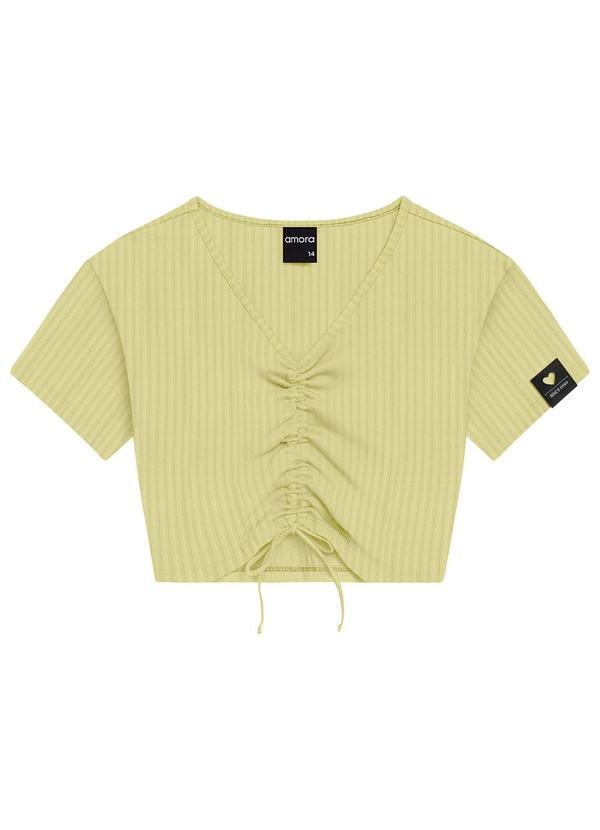 Vista 2 Blusa Boxy Teen Menina Amarelo Amora Amora