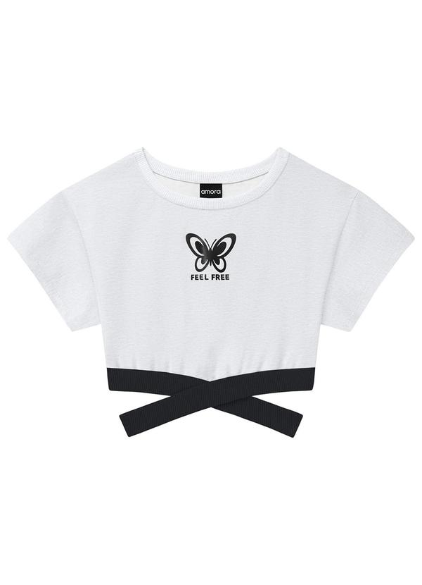 Blusa Boxy Teen Menina Cinza