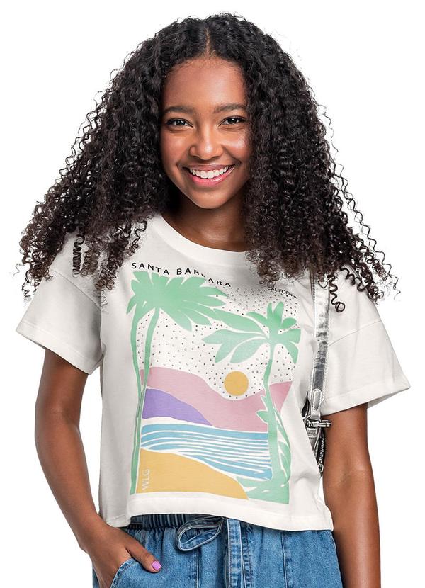 Vista 2 Blusa com Strass Juvenil Bege Gloss Gloss