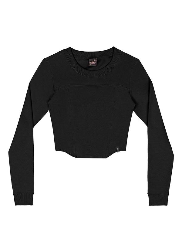 Blusa Cropped Juvenil em Molecotton Preto