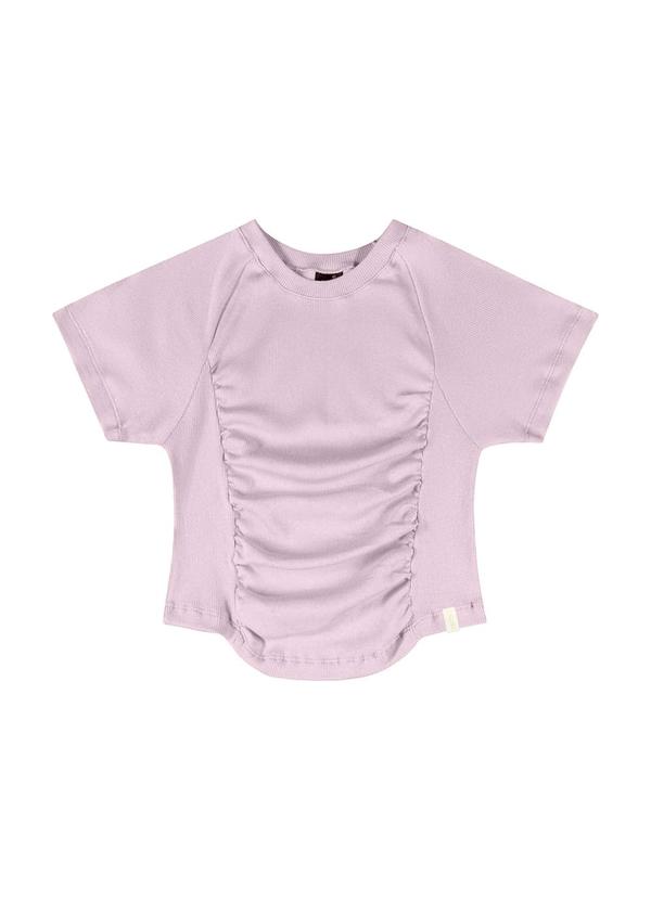 Vista 2 Blusa Cropped Juvenil Roxo Gloss Gloss