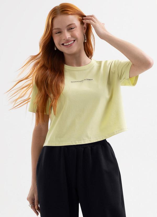 Blusa em Algodão com Estampa Amarelo
