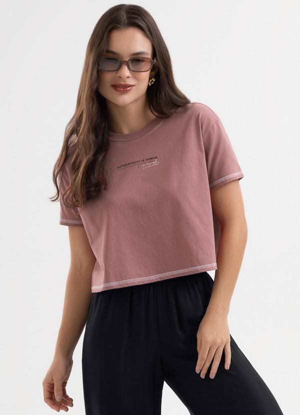 Blusa em Algodão com Estampa Roxo