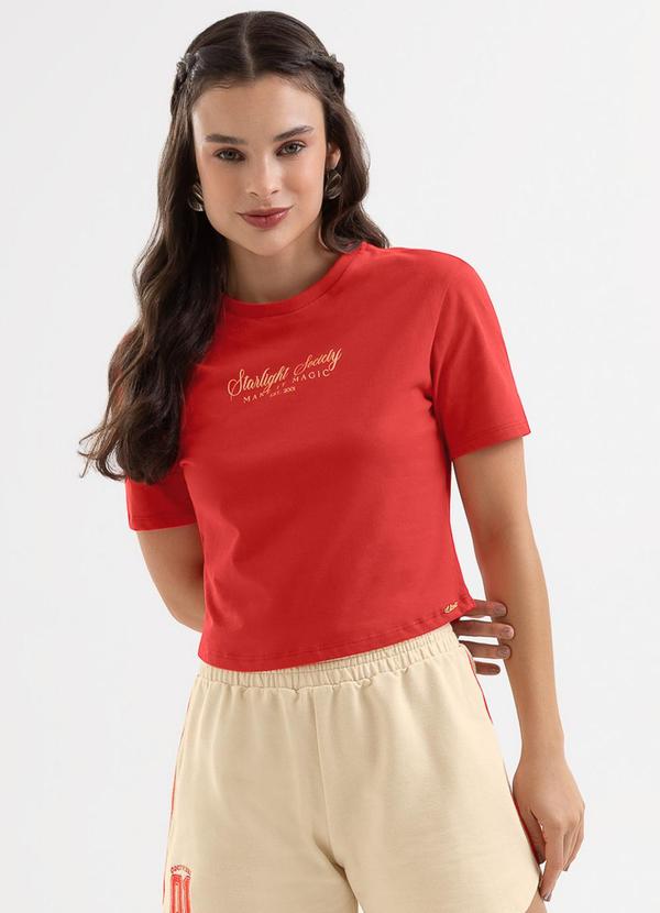 Blusa em Algodão com Estampa Vermelho