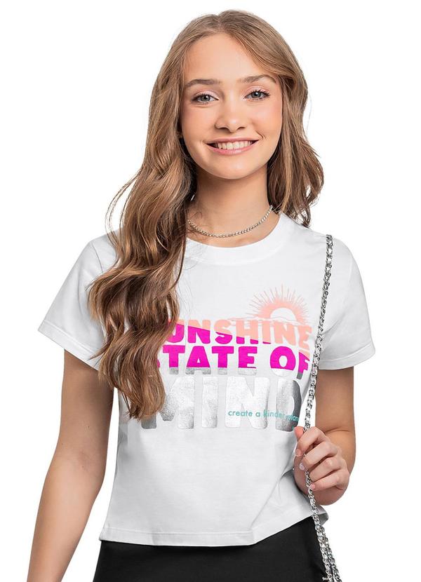 Vista 2 Blusa Estampada Juvenil Branco Gloss Gloss