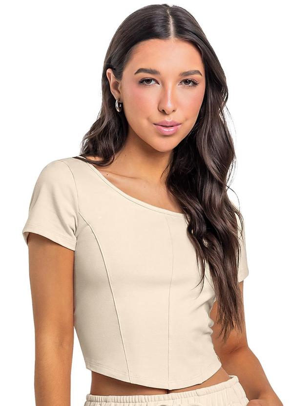 Vista 2 Blusa Juvenil Cotton Bege Gloss Gloss