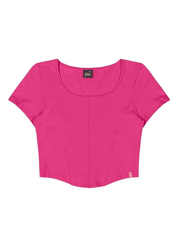 Vista 2 Blusa Juvenil Cotton Rosa Gloss Gloss