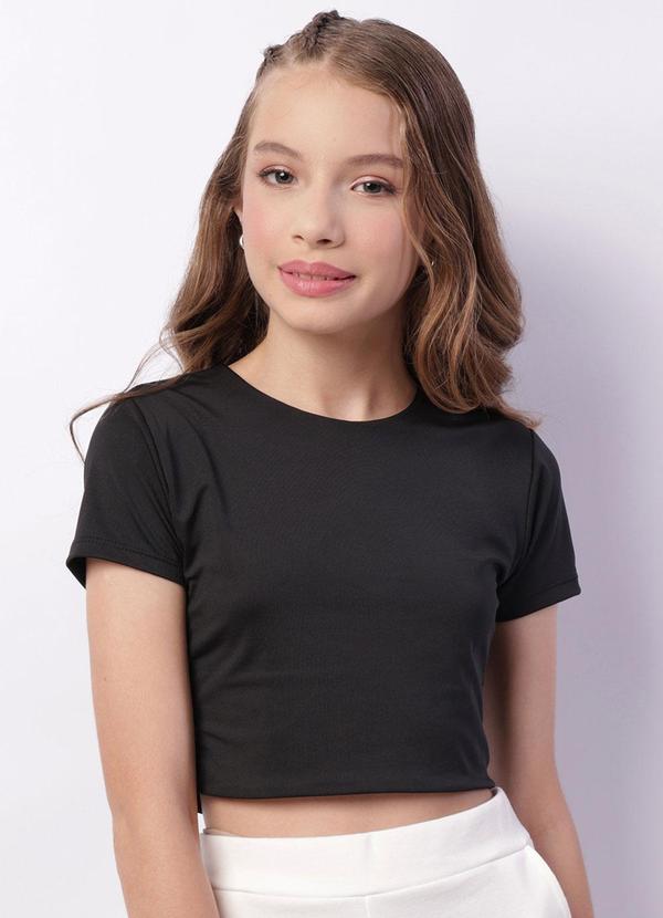 Blusa Juvenil Cropped Suplex Preta