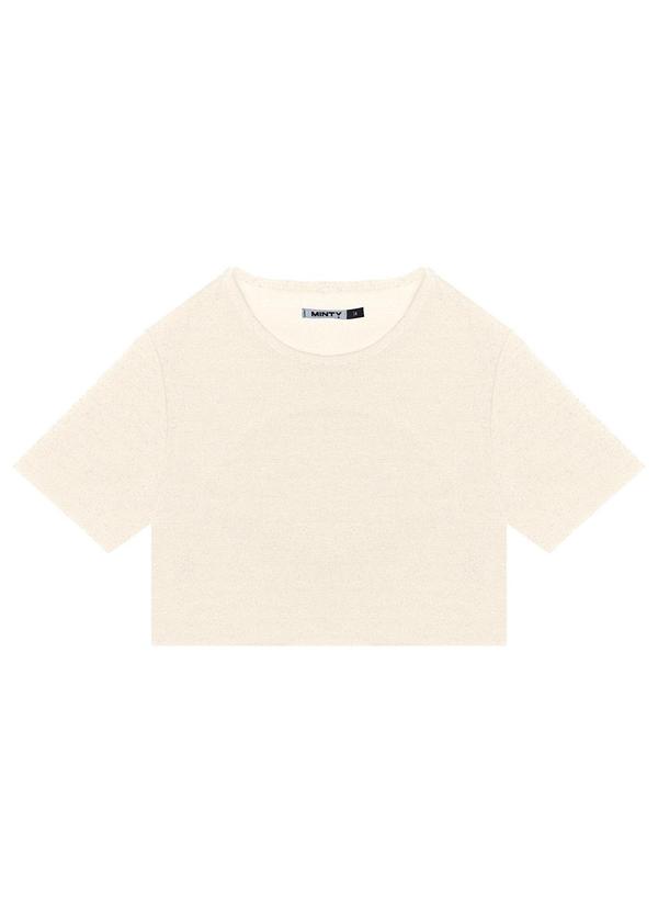 Blusa Juvenil Feminina em Lurex Bege