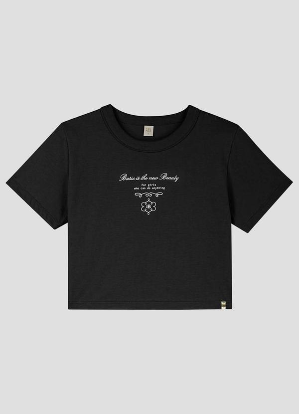 Blusa Juvenil Feminina Meia Malha Preto