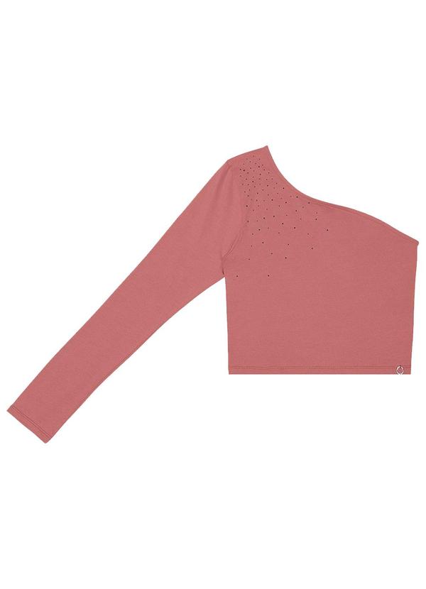 Blusa Juvenil Feminina um Ombro Só Rosa