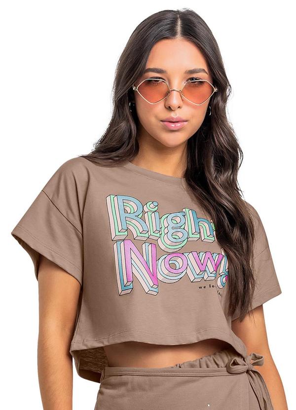 Vista 2 Blusa Juvenil Metalizada Marrom Gloss Gloss