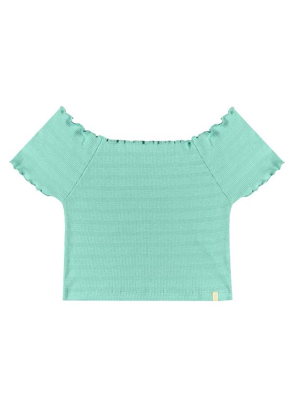 Vista 2 Blusa Juvenil para Menina Azul Gloss Gloss