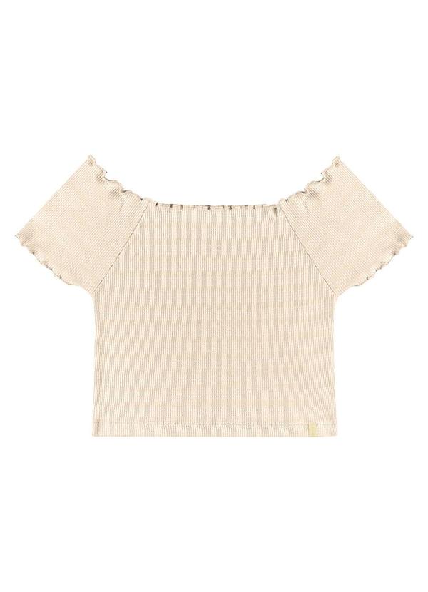 Vista 2 Blusa Juvenil para Menina Bege Gloss Gloss