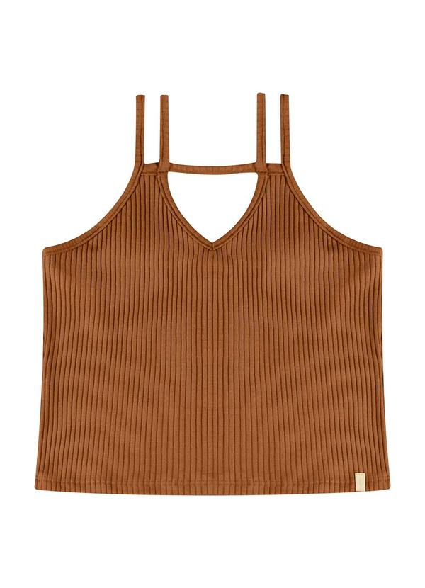 Vista 2 Blusa Juvenil para Menina Marrom Gloss Gloss