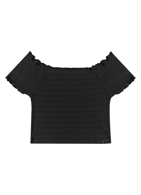 Vista 2 Blusa Juvenil para Menina Preto Gloss Gloss