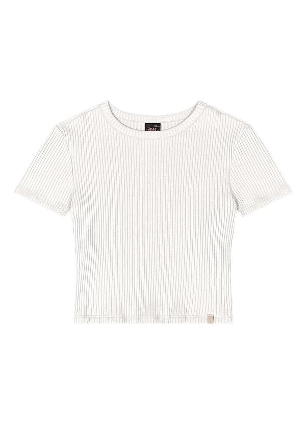 Vista 2 Blusa Juvenil Ribana Canelada Bege Gloss Gloss