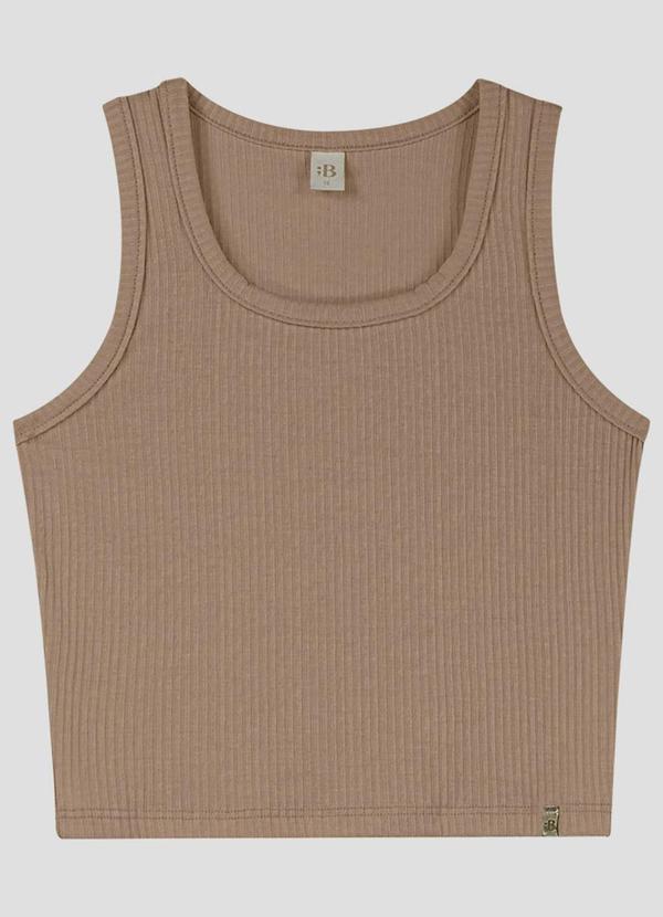 Blusa Juvenil Ribana Canelada Regata Marrom
