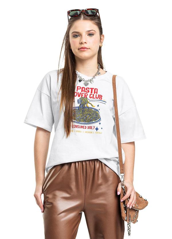 Blusa Oversized Juvenil Algodão Branco