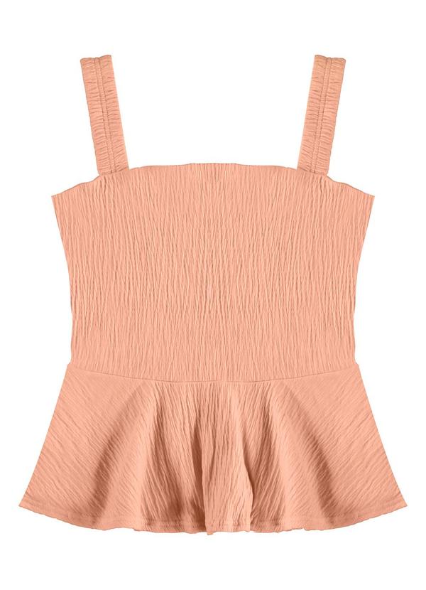 Vista 2 Blusa Peplum Texturizada Teen Laranja Claro Malwee Kids Malwee Kids