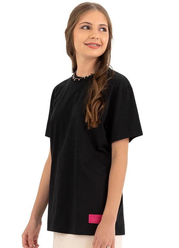 Vista 2 Blusa Self Love Club Malha Teen Preto Malwee Kids Malwee Kids