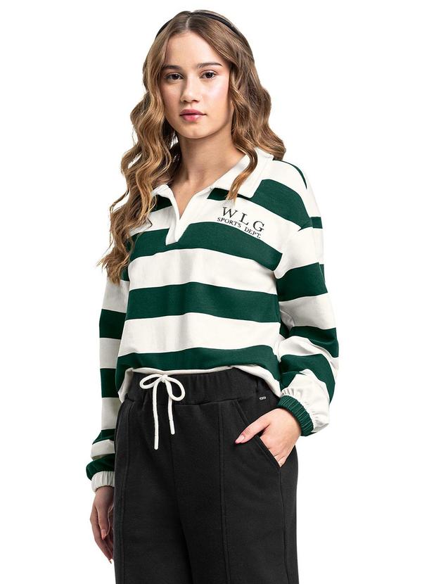 Blusão Polo Juvenil Molecotton List Verde