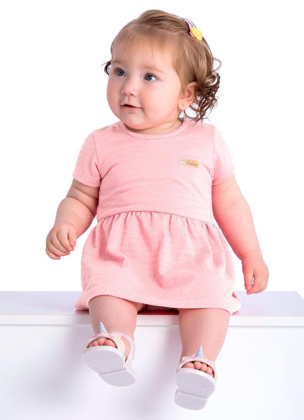 Body Bebê com Saia Sobreposta Rosa