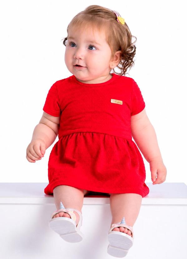 Body Bebê com Saia Sobreposta Vermelho