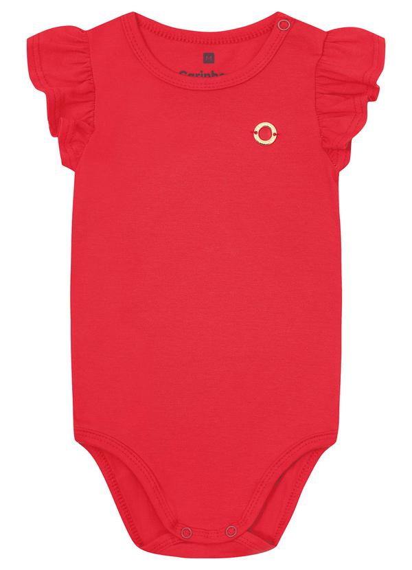 Body em Cotton com Babados Vermelho