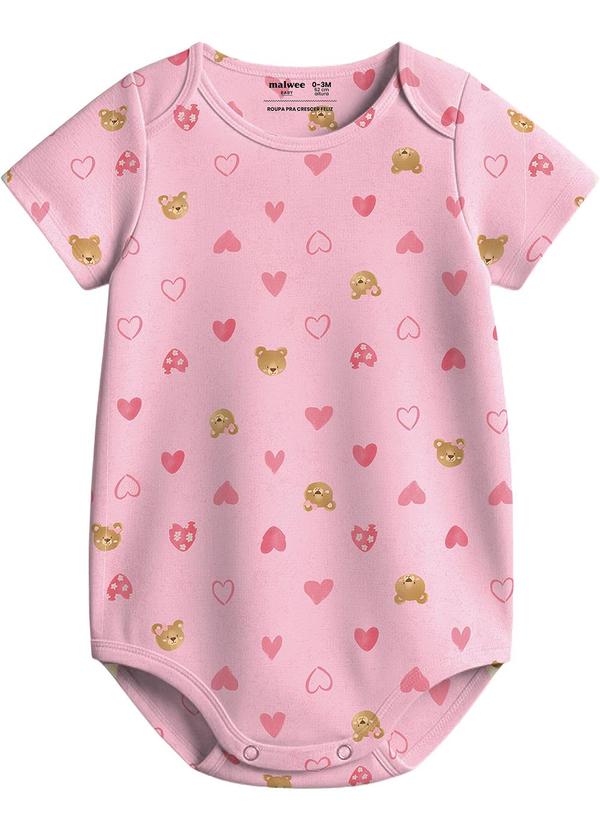 Body Gatinhos em Cotton Rosa