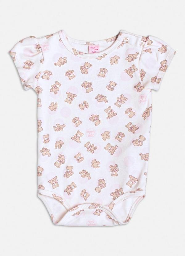Body Manga Curta Baby Bear Bege