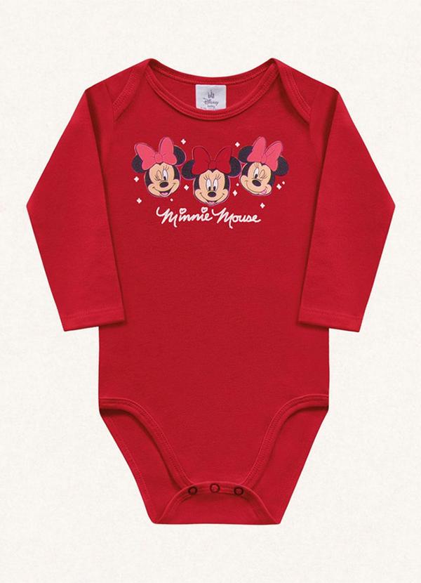 Vista 2 Body Manga Longa Minnie Vermelho Fakini Kids Fakini Kids