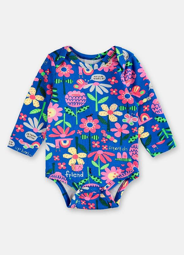 Body Manga Longa Suedine Essentials Azul