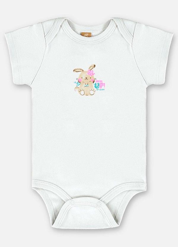 Vista 2 Body para Bebê Menina em Suedine Branco Up Baby Up Baby