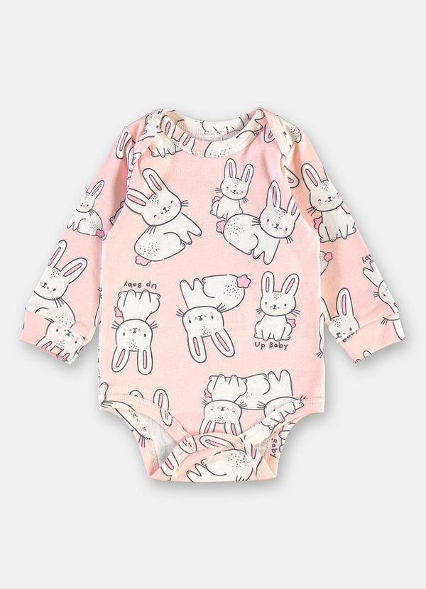 Body para Bebê Menina Estampado Rosa