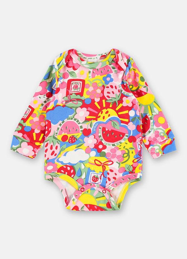 Body para Bebê Menina Estampado Rosa